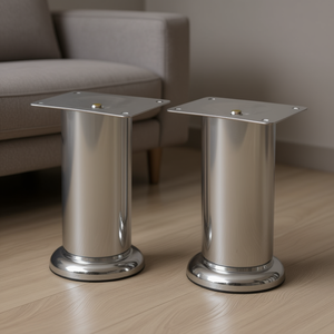 Ensemble de 4 pieds de canapé en fer chromé de 4,7 pouces, design rond durable pour canapé - Product Image 2