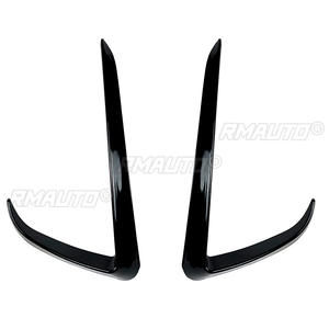 For Tesla <b>Model</b> Y 2017-2022 Glossy Black/Carbon Look Front Bumper Spoiler Fog Lamp Cover Air Knife Splitter Body <b>Kit</b> - Product Image 2