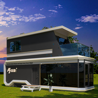 Cabane en acier moderne de luxe à deux étages, préfabriquée, hôtel de vacances, bureau, villa pour maison, cabane Apple, utilisation en séjour chez l'habitant