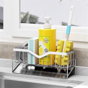Wall-Mounted <b>Kitchen</b> Sink Sponge Drain <b>Rack</b> with Automatic Water Removal Eco-Friendly 304 Stainless Steel Modern Design - Product Image 1