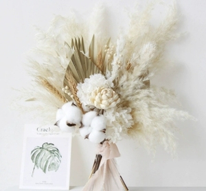 <span class=keywords><strong>Bouquet</strong></span> de <span class=keywords><strong>fleurs</strong></span> <span class=keywords><strong>séchées</strong></span> décoratif Q-154 avec roseaux et pommes de pin pour la décoration de table de mariage, la décoration de la maison, les événements hôteliers - Product Image 6