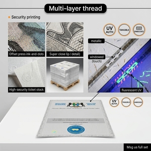 Carta di sicurezza con filo di sicurezza, filo metallico olografico con finestra e filo filigranato per la stampa di certificati, diplomi e <span class=keywords><strong>biglietti</strong></span> - Product Image 2