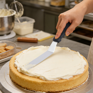 Spatola a manovella in acciaio inossidabile con manico in PP strumento flessibile da cucina e da ristorante per cottura e pasticceria uso domestico - Product Image 5