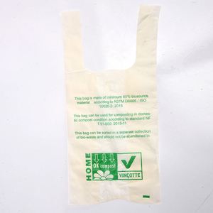 Sac de courses biodégradable et compostable à fond carré, avec poignées en forme de gilet, design T-shirt, en <span class=keywords><strong>plastique</strong></span> PLA, 1 tonne, pour usage domestique - Product Image 6