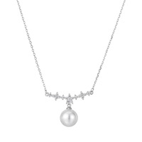 Collier de perles Sakura en argent sterling 925, collier ras du cou élégant et délicat de style français