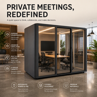Cabine de réunion insonorisée moderne, modulaire, isolée, de luxe, standard, pour 6 personnes, acoustique, portable, pour studio, bureau, espace privé