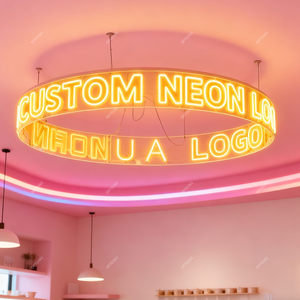 Plafonnier Acrylique <span class=keywords><strong>Arc</strong></span> Rond Lettres Personnalisées Néon Pendentif Lustre Club Bar Événements Tenture Murale Décoratif Enseigne Au Néon - Product Image 3