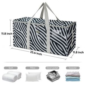 Large Capacity Funny Zebra Pattern Sports Fitness Bag New Black White Strip Travel Luggage Portable Storage Bag for Sports - Product Image 2