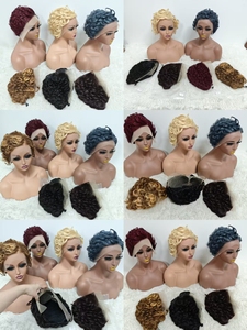 โปรโมชั่น 17$ วิกผมสีเทาแบบ Pixie  13x4 Lace Full Frontal ผมแท้ 100% วิกผมสั้นแบบตัด  ขายส่งสำหรับผู้หญิงผิวสี น้ำหนัก 130 กรัม - Product Image 3