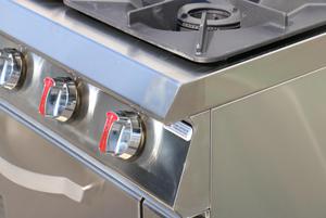 مجموعة تجارية كاملة من معدات المطبخ مستقلة من الفولاذ المقاوم للصدأ، تتسع 4/6 رؤوس موقد وموديلات غاز للطبخ مع فرن - Product Image 3