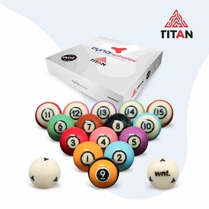Ensemble de billes de billard Dynaspheres Titan WNT Crystal, billes officielles du World Nineball Tour, billes de billard professionnelles de 57,2 mm pour le jeu de 8 boules - Product Image 1