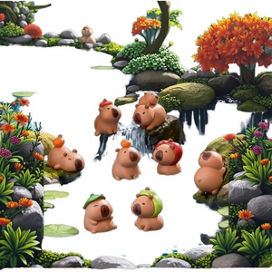 Pequeño Regalo, Miniatura de Animal de Dibujos Animados, Capibara, Figura de Resina, Colgante, Llavero, Graduación, Halloween, Navidad, Año Nuevo, Caja Misteriosa - Product Image 3