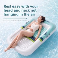 Matelas flottant gonflable en PVC transfrontalier, canapé de piscine portable, radeau flottant d'été pour la maison et l'extérieur avec protection solaire
