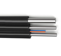 Câble de descente FTTH GJYXCH en fil d'acier haute résistance de 1,2 mm, pour extérieur, portée longue de 50 m à 80 m, câble optique aérien en forme de 8