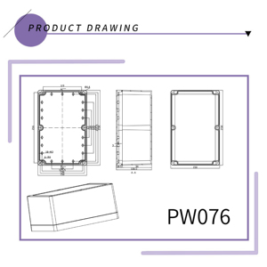 กล่องพลาสติกกันน้ำสำหรับแผงวงจรพิมพ์ PW76 IP65 ขนาด 230 * 150 * <span class=keywords><strong>110</strong></span> มม. สำหรับใช้งานกลางแจ้ง - Product Image 4