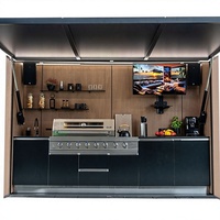 Cuisine extérieure sur mesure de 3 m, armoire en acier inoxydable 304, grill modulaire, évier, rangement