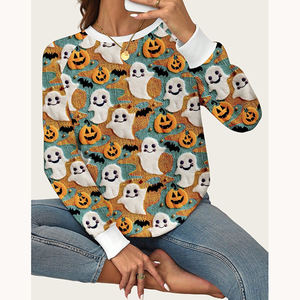 Sweat-shirt à col rond pour femme, nouvelle collection automne-hiver, grande taille, imprimé en relief 3D, ample, décontracté, pull-over - Product Image 2