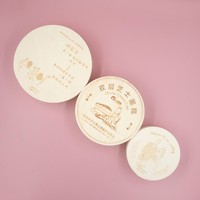 Boîte à gâteau en bois jetable écologique avec couvercle, boîte ronde en bois pour cheesecake, emballage pour pâtisserie, boîte à dessert, logo personnalisé
