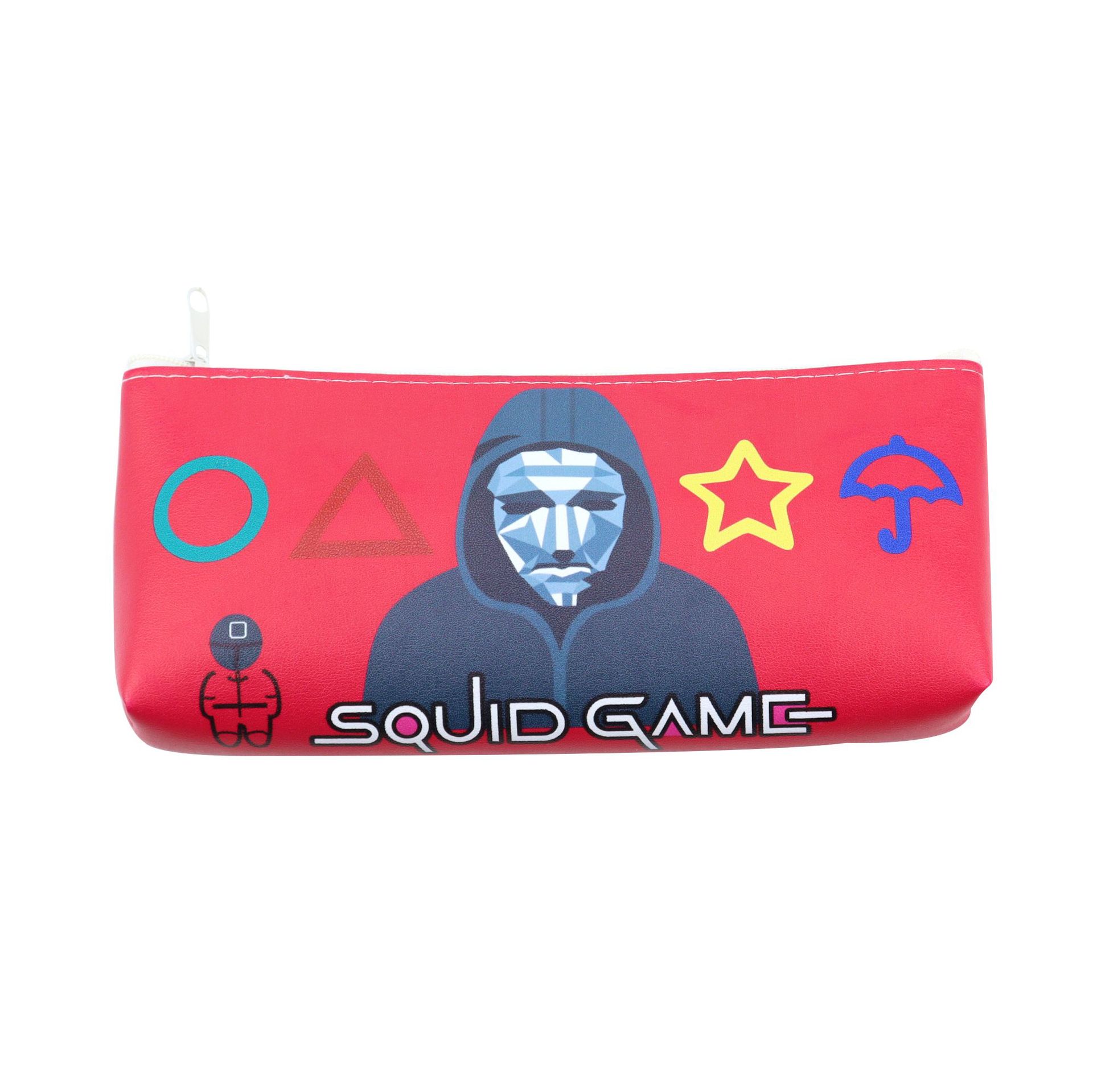 Squid Game Peripheral PU Single-layer Printing Pencil Case Student Pencil Case Korean Version Large-capacity Stationery Bag