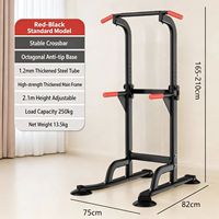 Station de traction portable réglable en acier robuste avec barres de dips multi-positions et poignées en mousse pour musculation, fitness et salle de sport à domicile
