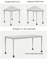 Tables de bureau et de salle de classe intelligentes modulables en forme de triangle, trapèze et polygone, design épuré