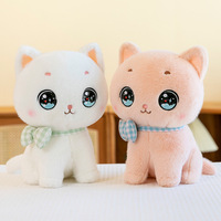 Peluche en forme de chat mignon avec nœud, jouet en peluche, vente en gros, machine à griffes, machine à pièces d'arcade