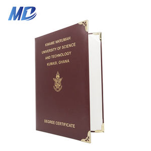 Fundas de Diploma Personalizadas de Cuero PU, Porta Diplomas de Graduación con Esquinas de Metal Dorado - Product Image 4