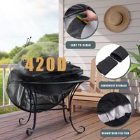 Logo personnalisé 50 pouces carré rond étanche à la poussière Patio Fire Pit Cover avec cordon de serrage