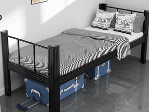 Dormitorio Escuela Estudiantes Adultos Cama Diseños Hierro Metal Blanco y Negro Cama Individual - Product Image 4