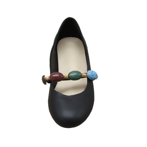 Scarpe da donna Vintage personalizzate con tacco grosso scarpe nere con rivestimento in pelle retrò <span class=keywords><strong>turchese</strong></span> stile di lavoro direttamente in fabbrica - Product Image 4