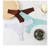 Vente directe usine – Culottes bikini femme brodées en soie glacée, style européen et américain, respirantes, taille basse, couleur unie