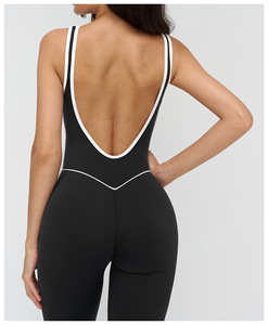 Combinaison de yoga une pièce Naked Feel pour femmes, avec bordure contrastée, col carré, body de sport pour l'entraînement, la course <span class=keywords><strong>à</strong></span> pied et le Pilates - Product Image 4