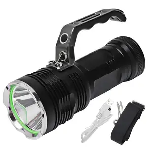 Alta Potência 2000 lumen XHP50 Led flash light, recarregável Portátil Poderoso holofote levou