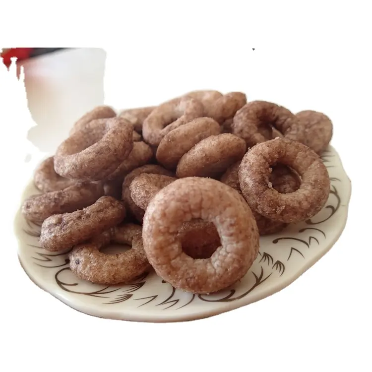 Deliciosa tentación: Donuts de chocolate Galleta de arroz con gran precio Grano Donuts de chocolate Galletas Bolsa de embalaje Embalaje