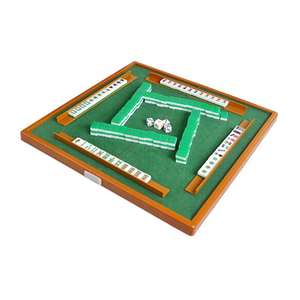 Juego de Mahjong con mesa plegable de Mahjong, juego portátil de Mah Jong para viajes, familia, tiempo libre, accesorios de entretenimiento en interiores