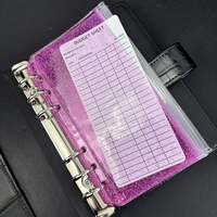 Y&G Nuevo y Popular Sobre para Dinero A6 de PVC Suave con Brillo, Dos Bolsillos, Cierre de Cremallera, Páginas Insertables y Duradero para Carpeta de Presupuesto