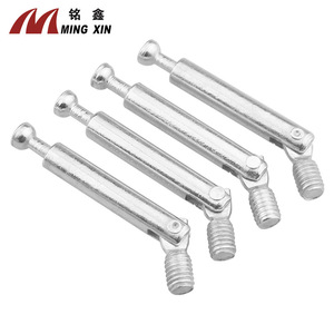Barre pliante double dentée Ming Xin 6,5x56mm, connecteur de meubles en zinc plaqué - Product Image 1