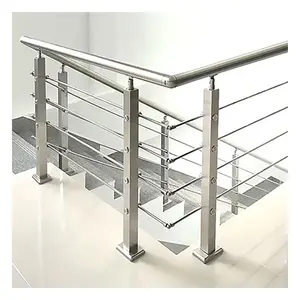 Outside Banister Terrace Railings Residential Metal Balcony Guardrail Tubular Design Porch Railing