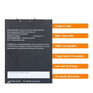 For BT-000456 BTRY-ET4X-10IN1-IN BT-000456-32 Barcode Scanner PDA Rechargeable 3.87V 7600mAh Li-Ion Long Battery Life - Product Image 5