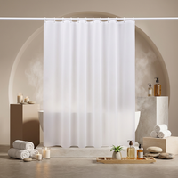 Rideau de Douche en PE avec 3 Aimants Lestés, Étanche, Écologique, Sans PVC, Anti-Moisissure, Anti-Rouille, avec Œillets, Logo Personnalisé