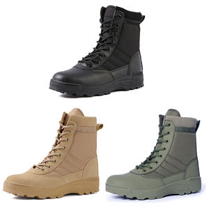 Custom OEM Leather Black Outdoor Hiking Tactical Training <b>Boots</b> for <b>Men</b> with Lace-Up Closure-Jungle & <b>Desert</b> Use - Product Image 2