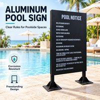 Panneau Totem Personnalisé en Aluminium pour Piscine – Signalisation Extérieure pour les Règles de Sécurité des Hôtels, Complexes et Piscines