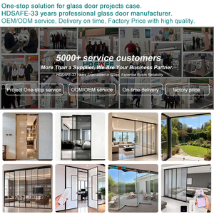 Solusi Pintu Kaca Tanpa Bingkai Kustom, Dinding Kaca Geser untuk Gedung Kantor, Pintu Geser Kaca Buram Beralur Pintar untuk Privasi Interior - Product Image 5