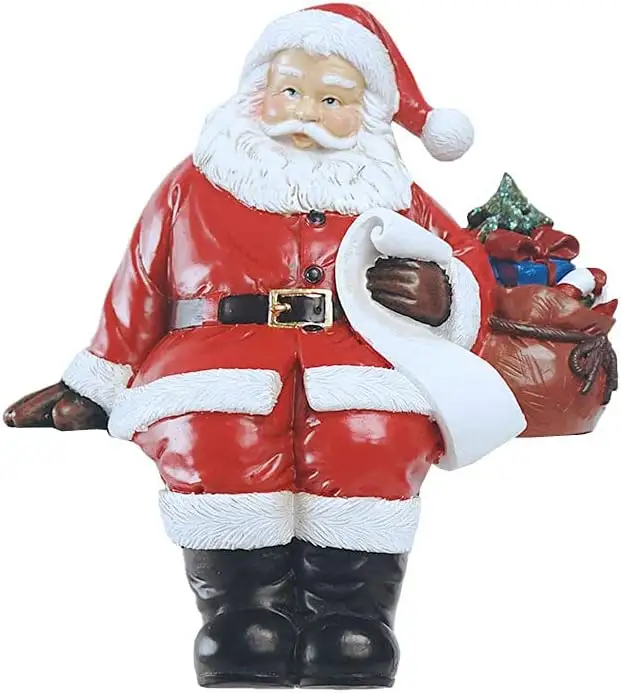 Petites Figurines de Père Noël en résine polyrésine transportant un sac Statue de Père Noël pour la décoration de la maison