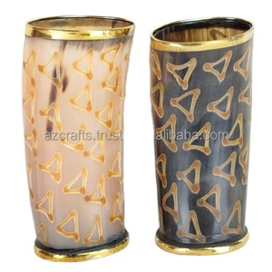 Ensemble de verres à liqueur Viking les plus vendus 2022 de 4 cornes à boire polies de style animal et nautique - Product Image 2