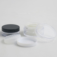 Pots à poudre libre personnalisés avec logo imprimé, 20g 30g, avec tamis rotatif, joint d'étanchéité et couvercles en plastique à vis.