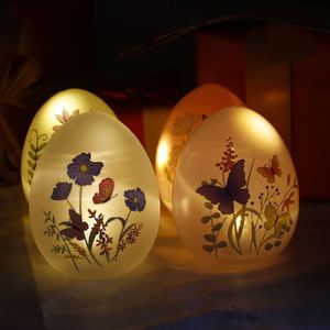 Spring 2024 New Easter Decorative 9*11.5cm Glass Ball with LED <b>Light</b> Table Decoration DIY Glass Ball - Product Image 4