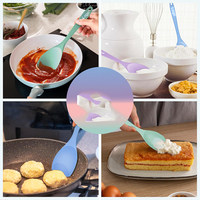 Cuillère à spatule en silicone résistant à la chaleur grattoirs antiadhésifs sans couture cuillères de cuisson flexibles pour le mélange de cuisson