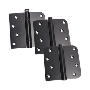 Hiện Đại 4 "X 4" Nhiệm Vụ Nặng Nề Màu Đen Thép Không Gỉ Bóng Mang Vuông Cửa Bản Lề 5/8 "Bán Kính Góc Cho Pin Cửa Ra Vào Cửa Sổ - Product Image 1