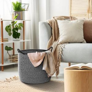 <span class=keywords><strong>Pots</strong></span> suspendus succulents grand support de plante panier de rangement en coton épais bohème fil mural avec coquille de noix de coco en bois - Product Image 6